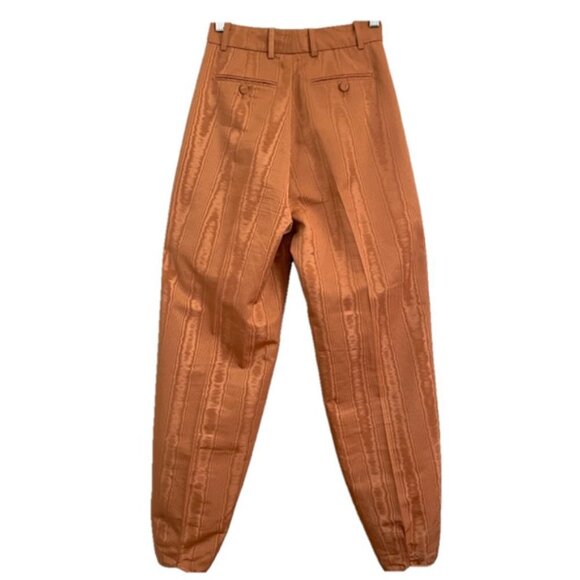 Gucci Orange Taffeta Moire Pleated Barrel Leg Pants - 36/25" Waist 🇮🇹 - Picture 12 of 15